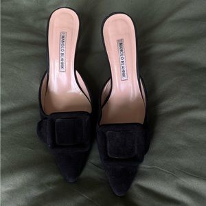 Manolo Blahnik Maysale 50mm black suede